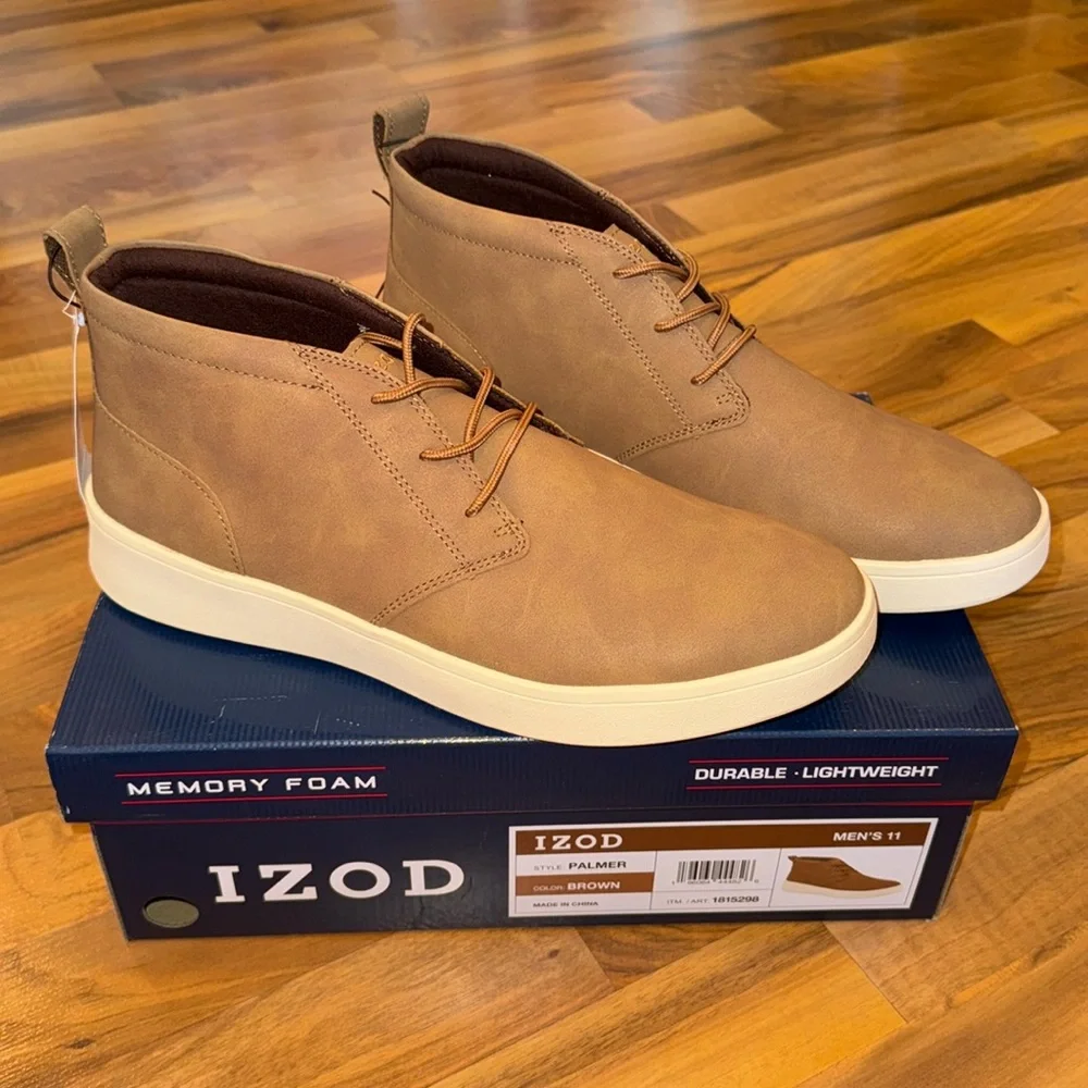 IZOD men chukka style shoe Palmer color brown men’s size 11‎ casual, dress, lace